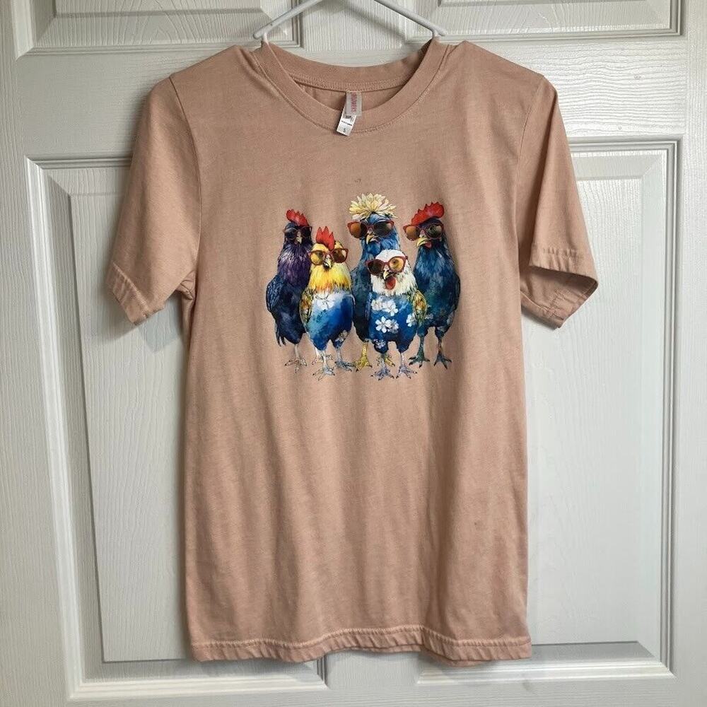 Funny Chickens Wearing Sunglasses Women's Easter T-Shirt Size S